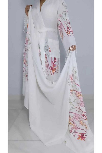 Nevin Acar RED CHICORY BAMBOO BATHROBE AND BATHROBE TOWEL ΣΕΤ 2 ΤΩΝ