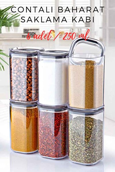Tuka Home 6 Adet 250 ml Contalı Baharat Saklama Kabı