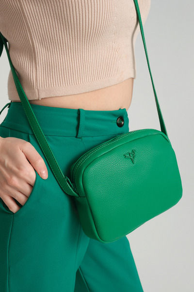 Garbalia Liberty Green Women's Mini Bag with Zipper Adjustable Cross Handle Shoulder Strap