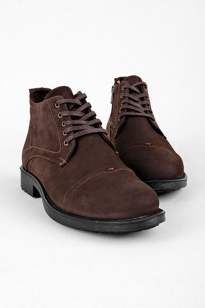 Lal Shoes & Bags Мъжки ботуши Sorcha от естествена кожа с цип и предни шевове - кафяви