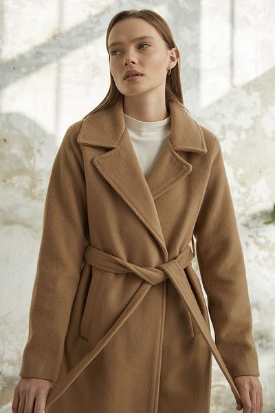 InStyle Παλτό με επένδυση με ζώνη - Camel