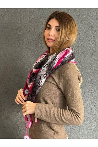 Gönülden Tasarım ΧΕΙΡΟΠΟΙΗΤΟ ΠΛΕΚΤΟ ΧΡΩΜΑ OMBRE ΣΧΕΔΙΟ ΣΑΛΙ ΛΑΙΜΟΥ ΓΥΝΑΙΚΕΙΟ ΣΑΛΙ ΦΟΥΝΤΑ ΣΑΛΙ
