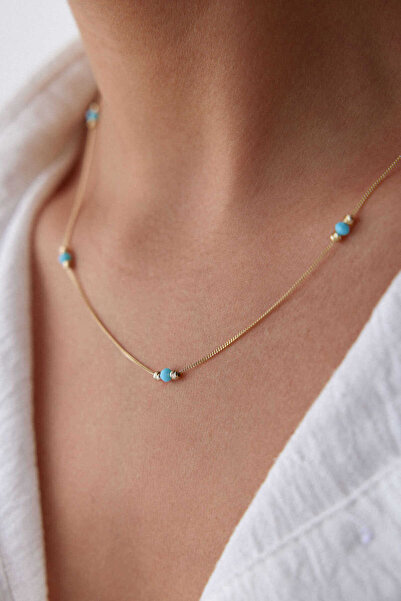 YAVUZ KUYUMCULUK 14 Ayar Altın Mineli Dorika Toplu Kolye