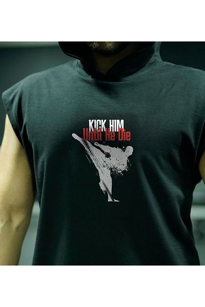 Oxlade Kick Him Until Athlete Tank Top Sleeveless Gym Toptank Hooded®