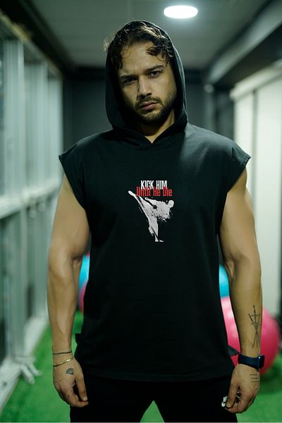 Oxlade Kick Him Until Athlete Tank Top Sleeveless Gym Toptank Hooded®
