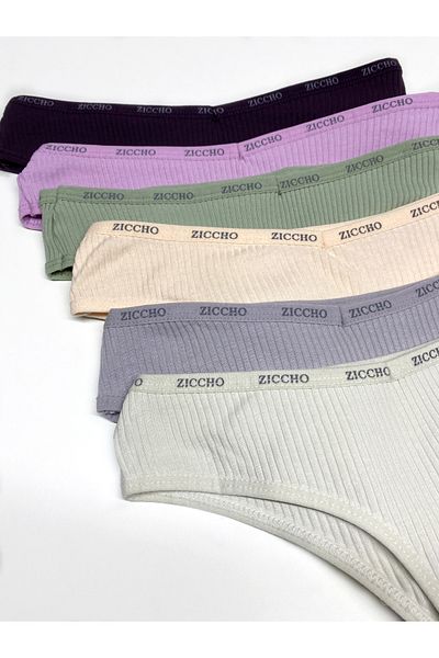 ZICCHO Boxed 6 Pieces Ribbed Brazilian Panties