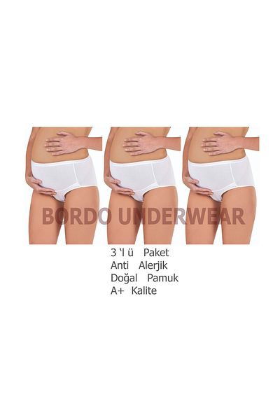 BORDO Underwear Chiloți de maternitate din bumbac Lycra din 3 piese pentru femei, chiloți de maternitate Chiloți de maternitate