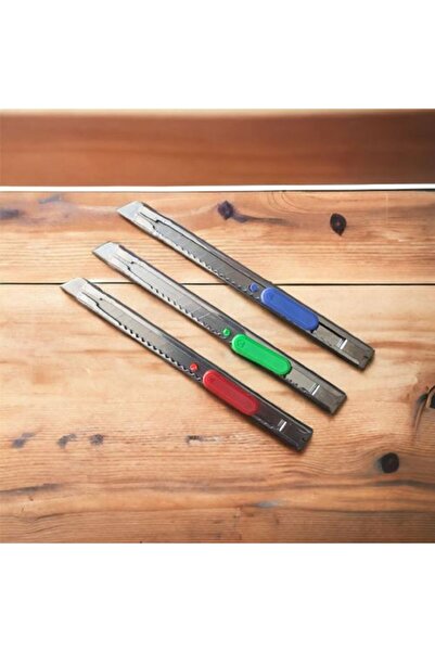 Nellson Jackson Metal Tokalı Çıtçıtlı Ince Falçata - Maket Bıçağı (MAVİ KIRMI...