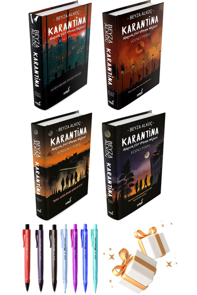 İndigo Kitap İndigo Karantina 2 - Karantina 3 - Karantina 4 ve Karantina 5 Ciltli Beyza Alkoç 4lü Set + Hediyeli