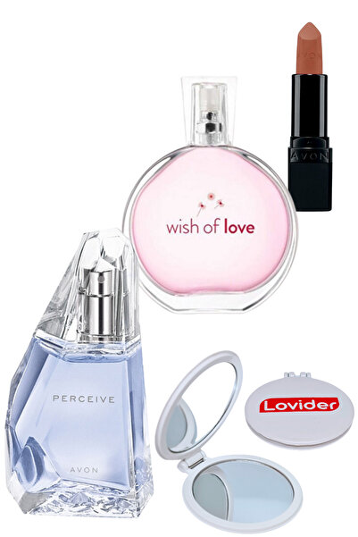 AVON Perceive Kadın Parfüm + Wish Of Love Parfüm + Mat Ruj Marvellous Mocha +...