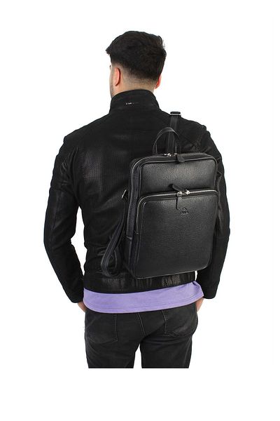 Aka Deri AKA LEATHER 905 RUCSAC AFACERI 100% PIELE VERITĂRĂ CU COMPARTIMENT LAPTOP NEGRU