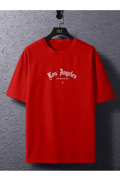 MOONBULL Men's Los Angeles Good Things Back Printed Oversize T-shirt