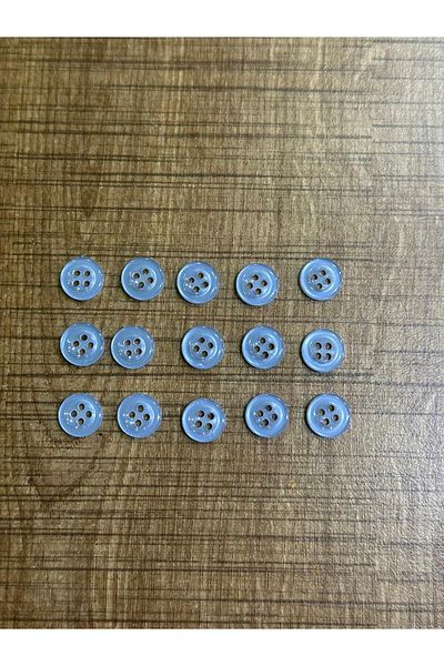 Gönülden Tasarım 1 CM 15 PCS 4 HOLES BUTTONS SEWING ACCESSORY SHIRT Cufflinks BLUE
