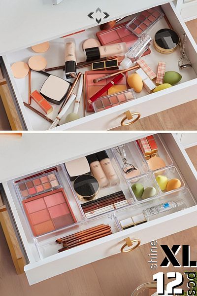 LİGROUND Shine XL 12 Pcs Organizer Organizer Set Modular Drawer Organizer Christmas Gift 12 Pieces