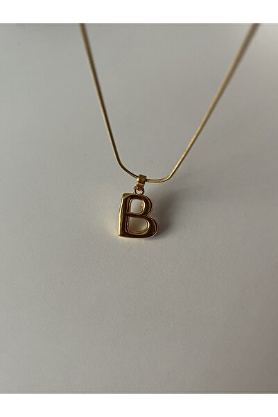Alya Jewelry Çelik Gold Balon B Harf Kolye