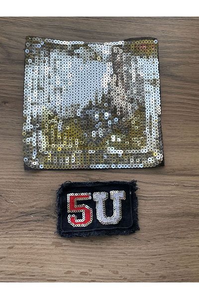 Gönülden Tasarım 17X8 CM 6X10 CM APPLICAT DE BLUZĂ CU PAILLETE BILATERALE ȘI NUMERE PATCH PATCH CUCEREȚĂ HOBBY