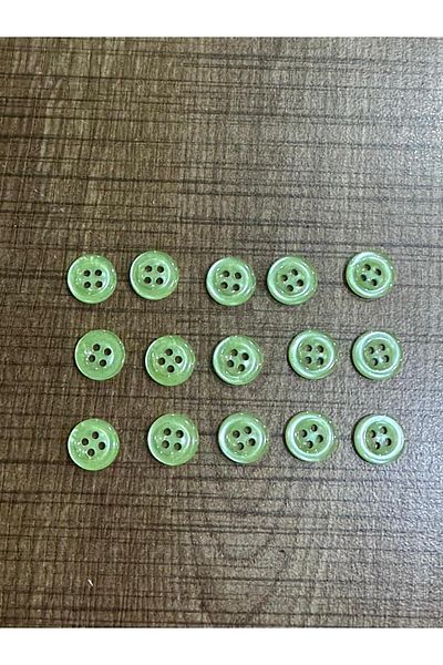 Gönülden Tasarım 1 CM 15 PCS 4 HOLES BUTTON SEWING ACCESSORY SHIRT Cufflinks Green