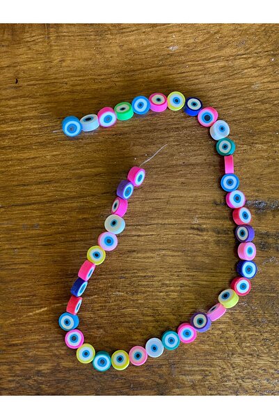 Gönülden Tasarım 0.5 Mm 1 Dizi 40 Adet Nazar Boncuklu Çiçekli Avakado Fimo Bo...