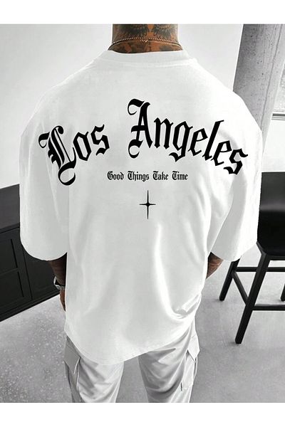 MOONBULL Pánské oversize tričko Los Angeles Good Things Back Printed