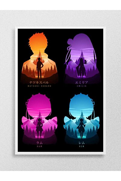 Mudi Store Re Zero Anime Anime Poster Çerçevesiz Yüksek Kalite Anime Duvar Po...