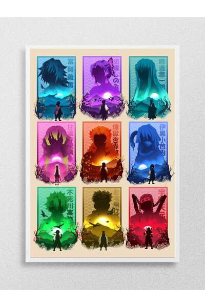 Mudi Store All Hashira Demon Slayer Anime Poster Çerçevesiz Yüksek Kalite Ani...