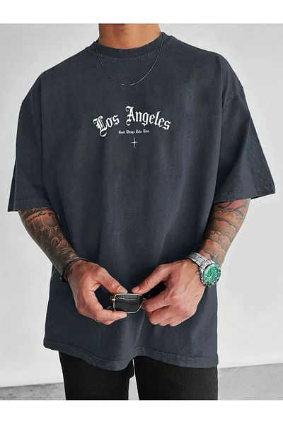 MOONBULL Ανδρικό μπλουζάκι Los Angeles Good Things Back με στάμπα Oversize