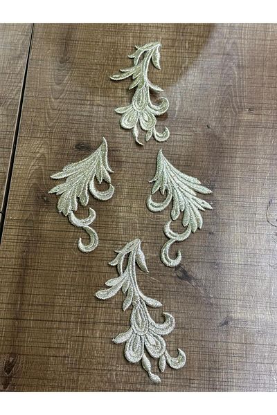 Gönülden Tasarım 7X4 CM 4 BUC. APPLICATIE PATCH ARMĂ AUR GALBEN CU MODEL DE FLORI