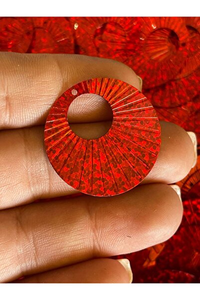 Gönülden Tasarım 50 bucăți 3 cm roșu în formă de scoici de mare, pungă strălucitoare - cusut pentru îmbrăcăminte