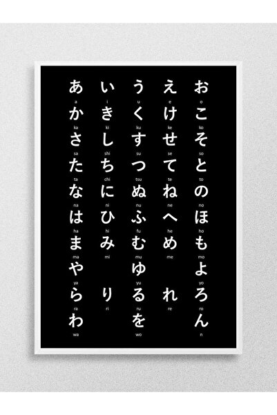 Mudi Store Japanese Hiragana Chart Anime Poster Çerçevesiz Yüksek Kalite Anime Duvar Poster