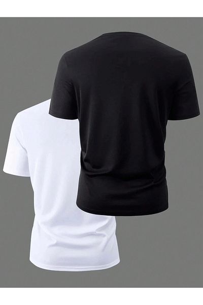 MOONBULL Ανδρικό μπλουζάκι PARIS 2 τεμαχίων Oversize με λεπτομέρεια έξι γραμμών