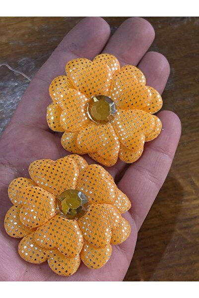 Gönülden Tasarım 5 εκ. Διπλή γυαλιστερή πέτρα λουλούδι απλικέ άρμα ράψιμο αξε...