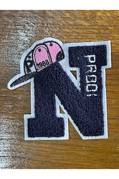 Gönülden Tasarım 9x9 Cm Pălărie țesută Litera N Applique Crest Patch Accesoriu pentru cusut și hobby