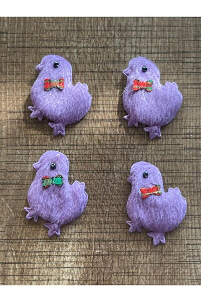 Gönülden Tasarım 5x4 cm ljubičasta ptičica, 4-dijelna aplikacija za bebe i de...