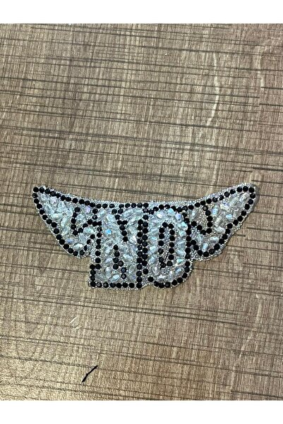 Gönülden Tasarım 9x4 Cm Ütü Ile Yapışan Taşlı No Yazısı On Yazısı Kanatlı Arm...