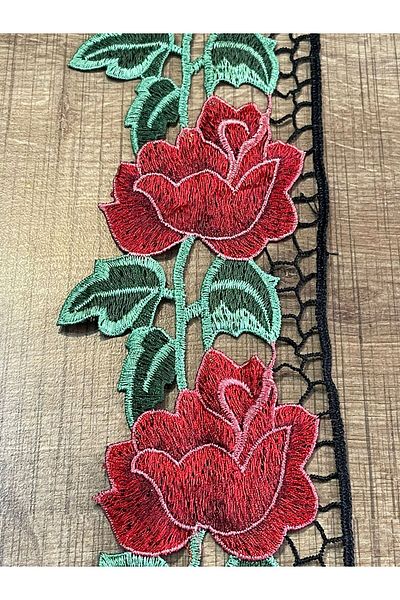 Gönülden Tasarım 35 Cm Most Guipure Rose Embroidered Embroidered Curb Strip Decoration Sewing Accessory (1 METER)