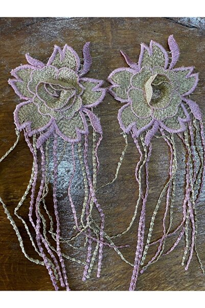 Gönülden Tasarım 9 سم القطر 2 قطعة التطريز شرابة الكتف كتاف زين التطريز الخياطة هواية التبعي الوردي