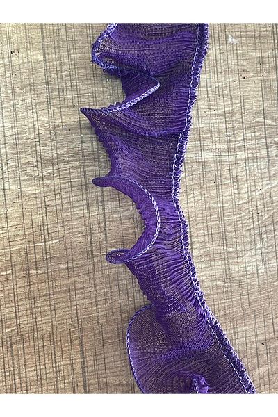 Gönülden Tasarım 1 Meter 5 Cm Purple Elastic Frilly Tulle Sewing Accessory Applique