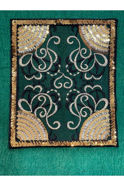 Gönülden Tasarım 19x16 cm Broderie din tul și broderie cu paiete Applique Crestă Patch Accesoriu de cusut