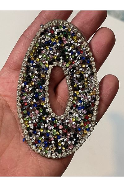 Gönülden Tasarım 10x6 Cm Piatră Lipicioasă cu Fier de călcat Litera O Applique Patch Accesoriu pentru armătură
