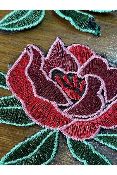 Gönülden Tasarım 7x5 2 bucăți broderie trandafir brodat aplicat accesorii de ...