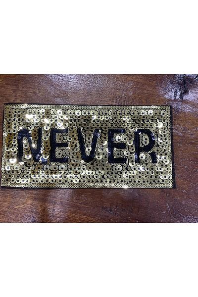 Gönülden Tasarım 23x12 cm Paiete Paiete Galben Auriu Never Written Applique Crest Patch Accesoriu de cusut