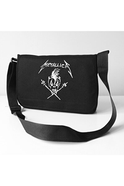 DEEFWEAR Metallica Printed Unisex Μαύρη τσάντα Messenger