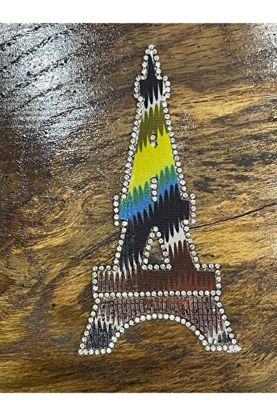 Gönülden Tasarım 13x6 cm peglana šarena izvezena aplikacija u obliku Ajfelovo...