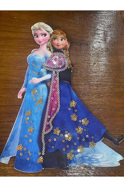 Gönülden Tasarım 20x15 Cm Pul Payetli Ikili Elsa Aplike Arma Dikiş Hobi Malze...