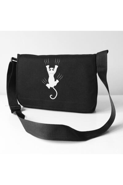 DEEFWEAR Τσάντα αγγελιοφόρου τυπωμένη γάτα αναρρίχησης