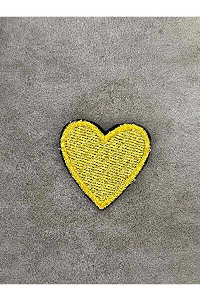 Gönülden Tasarım 4x4 Cm Galben Fier de călcat Lipire Inimă Applique Crestă Patch Accesoriu de cusut
