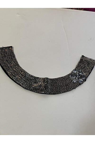 Gönülden Tasarım 36x6 Cm Taşlı Boncuklu Tasarım Kıyafet Yaka Aksesuarı Aplik ...