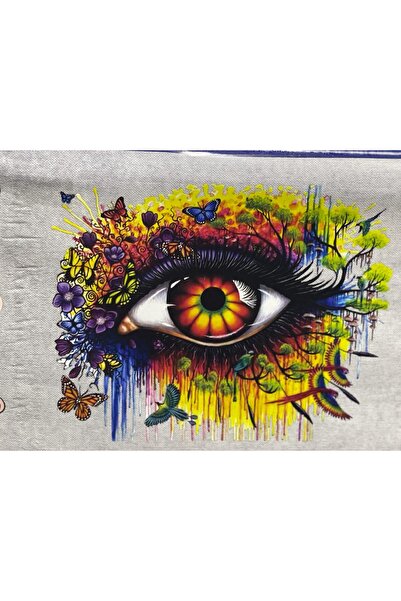 Gönülden Tasarım 24x19 cm Aplicație de imprimare 3D cu ochi colorați, care se lipsește cu călcat, pentru cusut, hobby