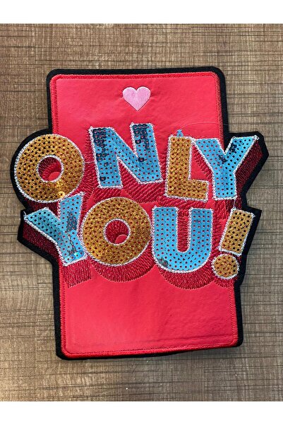 Gönülden Tasarım 20x18 Cm Piele Roșu Only You Scrisă Paiete Applique Crestă Patch Accesoriu de cusut