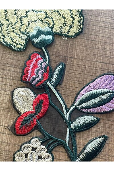 Gönülden Tasarım 20x13 Cm Renkli Çiçek Nakış Işleme Aplike Dikiş Aksesuarı